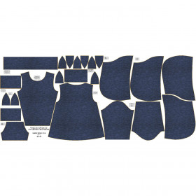 KID'S HOODIE DINO (PARIS) - MELANGE NAVY - sewing set