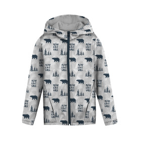 KIDS JACKET TEDDY (ZOE) - BEARS (adventure) / grey - sewing set (134/140)