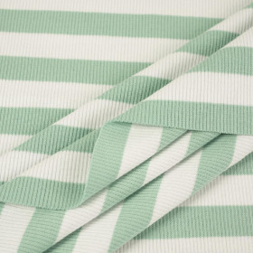 STRIPES / MINT - Ribbed knit fabric