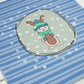 WINTER BUNNY / blue - panel looped knit 
