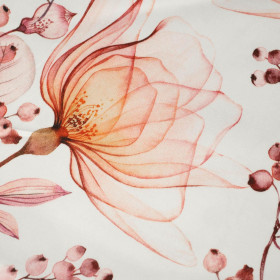FLOWERS pat. 4 (pink)  - viscose woven fabric