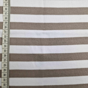 WHITE AND BEIGE - Ribbed knit fabric