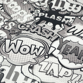 COMICS (black-white) - single jersey with elastane TE210