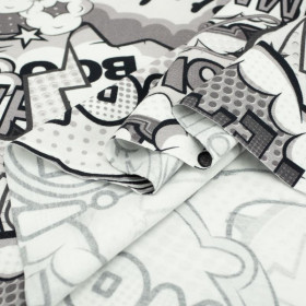 COMICS (black-white) - single jersey with elastane TE210