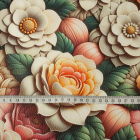 FLOWERS (46 cm x 50 cm) - thick pressed leatherette