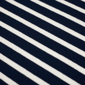 STRIPES DARK BLUE / WHITE 1,0cm x 0,5cm - Viscose jersey