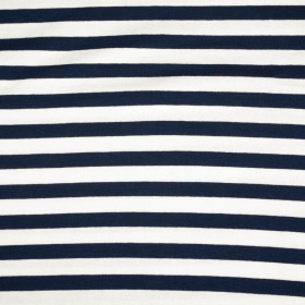 STRIPES DARK BLUE / WHITE 1,0cm x 1,0cm - Viscose jersey