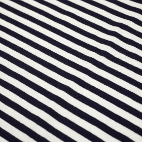 STRIPES DARK BLUE / WHITE 0,5cm x 0,5cm - Viscose jersey