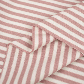 STRIPES PALE PINK / WHITE 0,5cm x 0,5cm - Viscose jersey