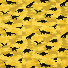 MINI DINO / CAMOUFLAGE YELLOW - POPLIN 100% cotton 