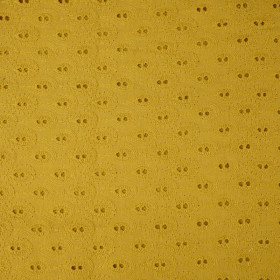 DROPS / mustard - Embroidered cotton fabric