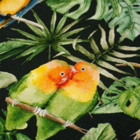 PARROTS pat. 2 / black (JUNGLE) - single jersey 