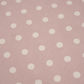 WHITE PEAS / DIRTY PINK - Cotton woven fabric