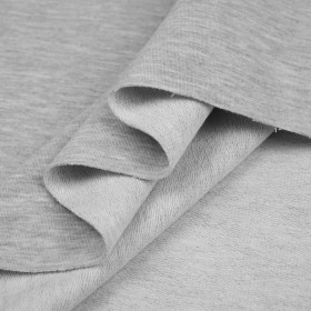 M-01 WHITE MELANGE - looped knitwear with elastan 