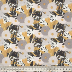 FLOWER BOUQUET  pat. 2 (gold) - single jersey with elastane 