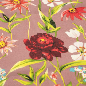 FLOWERS ON THE MEADOW pat. 3 / dusky pink - Chiffon