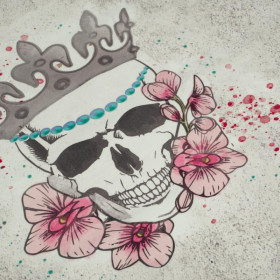 SKULL QUEEN - panoramic panel single jersey TE210