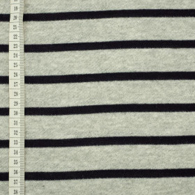 MELANGE GREY STRIPES / navy (2cmx0,7cm) - fancy knit fabric