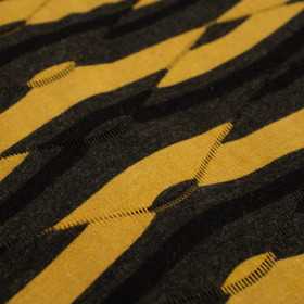 WAVES 3D / mustard - Single jersey with lockstitch