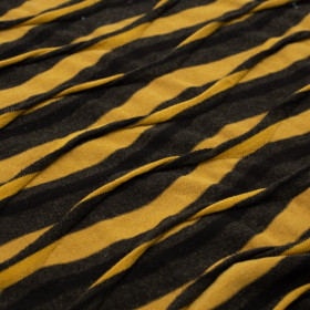 WAVES 3D / mustard - Single jersey with lockstitch