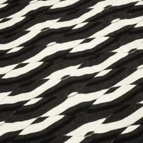 WAVES 3D / ecru - Single jersey with lockstitch