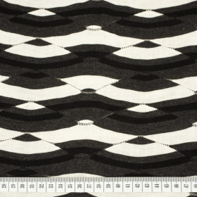 WAVES 3D / ecru - Single jersey with lockstitch