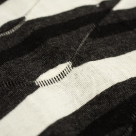 WAVES 3D / ecru - Single jersey with lockstitch
