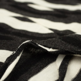 WAVES 3D / ecru - Single jersey with lockstitch