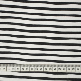STRIPES - BLACK AND WHITE (BIRDS IN LOVE) - single jersey with elastane 
