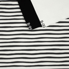 STRIPES - BLACK AND WHITE (BIRDS IN LOVE) - single jersey with elastane 