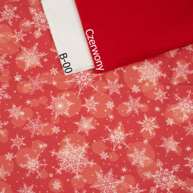 SNOWFLAKES PAT. 2 / red - single jersey with elastane 