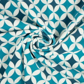 ROSETTES ( light blue ) / dark blue - looped knit 