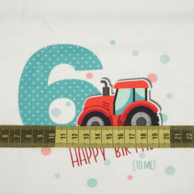 6ST BIRTHDAY / TRACTOR - SINGLE JERSEY PANEL 