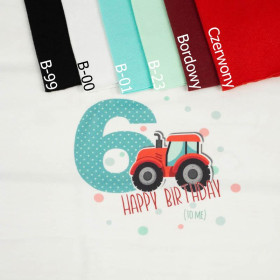 6ST BIRTHDAY / TRACTOR - SINGLE JERSEY PANEL 