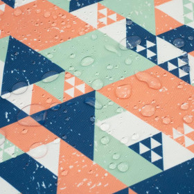 TRIANGLES / salmon pink - Waterproof woven fabric