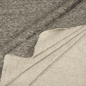 50cm -  GRAY MELANGE - Hydrophobic cotton loop knit fabric 300g