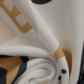 VALENTINE'S RAINBOW pat. 3 / white (RAINBOWS AND HEARTS) - looped knit fabric