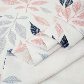PASTEL LEAVES - single jersey with elastane TE210