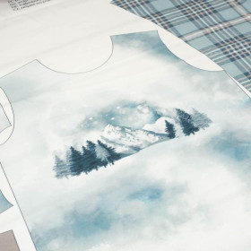 CHILDREN'S PAJAMAS " MIKI" - TREES AND MOUNTAINS (WINTER IN THE MOUNTAIN) - sewing set