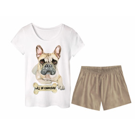 PAJAMAS-T-SHIRT "LINDA" -  BULLDOG - sewing set