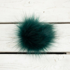 Eco fur pompom 12 cm - smaragd
