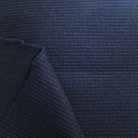 NAVY - Ribbed Cotton Sweater Knit Fabric
