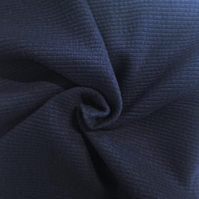 NAVY - Ribbed Cotton Sweater Knit Fabric