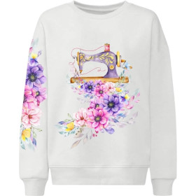 CHILDREN'S (NOE) SWEATSHIRT - SEWING MACHINE AND FLOWERS - sewing set