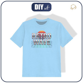 KID’S T-SHIRT - RETRO WAVE / light blue  - single jersey 