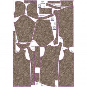 WOMEN'S PARKA (ANNA) - ROSES / CONTOUR / brown - sewing set