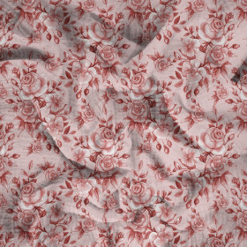 ROSES pat. 1 (red) - Cotton muslin