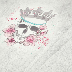 SKULL QUEEN / concrete - panoramic panel looped knit 