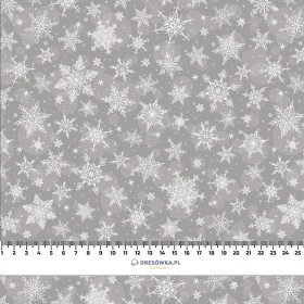 SNOWFLAKES PAT. 2 / ACID WASH GREY  - looped knit fabric