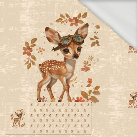 FAWN STEAMPUNK FOREST - panoramic panel looped knit (60cm x 155cm)